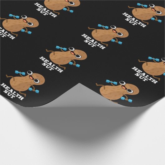 Health Nut Funny Exercure Peanut Pun Dark BG Geschenkpapier (Ecke)