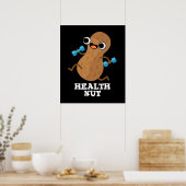 Health Nut Funny Exercure Peanut Pun Dark BG Poster (Küche)