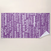 Health Text Lila Beach Handtuch oder Farbauswahl (Vorderseite)