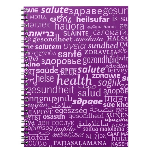 Health Text Multilanguage Your Colour Notebook Notizblock (Vorderseite)