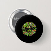 Health Warrior Leopard Sonnenblume Grüne Multifunk Button (Vorne & Hinten)
