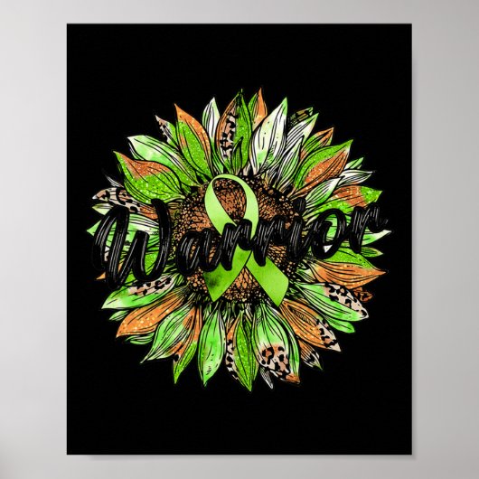 Health Warrior Leopard Sonnenblume Grüne Multifunk Poster (Vorne)