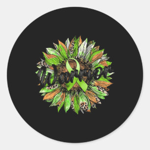Health Warrior Leopard Sonnenblume Grüne Multifunk Runder Aufkleber