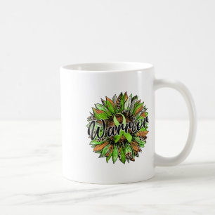 Health Warrior Leopard Sonnenblume Grünes Band Ret Kaffeetasse