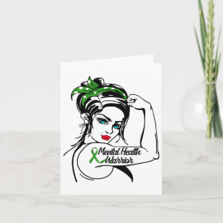 Health Warrior Rosie The Riveter Button Up Karte
