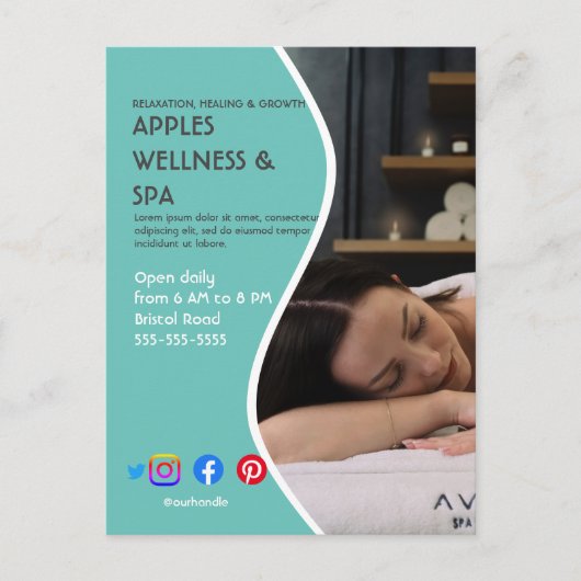 Health Wellness-Center Poster Flyer Wellness-Cente Postkarte (Vorderseite)