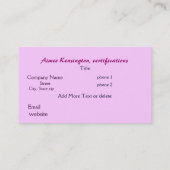Health Wellness Spa Yoga Business Card Visitenkarte (Rückseite)