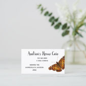 Health Worker Zuhause Care Butterfly White Visitenkarte (Stehend Vorderseite)