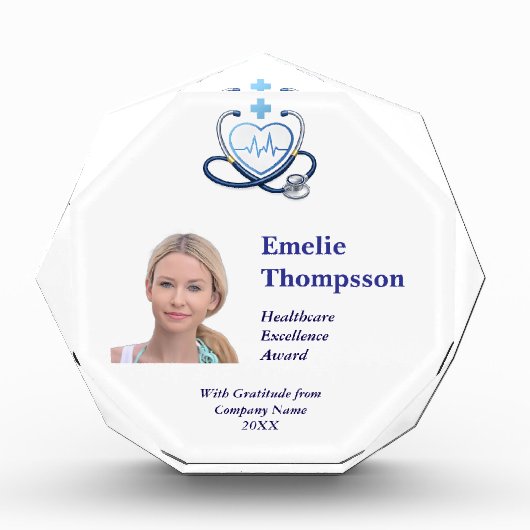 Healthcare Excellence Award Personalized Photo Fotoblock (Vorderseite)