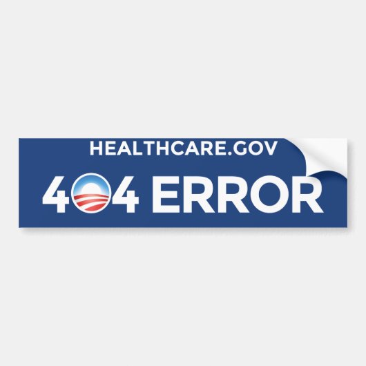 HealthCare.gov - Fehler 404 Autoaufkleber (Vorne)