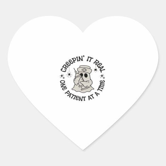 Healthcare Halloween, Creeping It Real One Patient Herz-Aufkleber (Vorderseite)