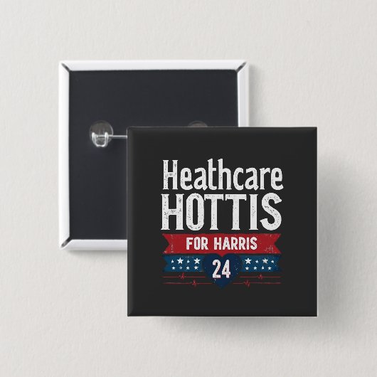 HealthCare Hotties für Harris 24 Kamala Walz Nurse Button (Vorne & Hinten)
