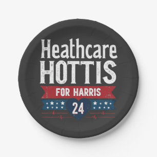 HealthCare Hotties für Harris 24 Kamala Walz Nurse Pappteller