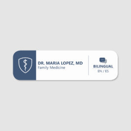 Healthcare Professional Bilingual Medical Modern Namensschild
