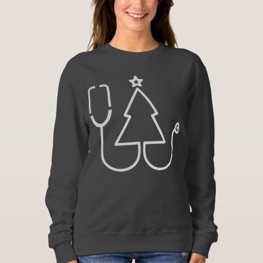 Healthcare Stethoscope Christmas Tree Sweatshirt (Vorderseite)