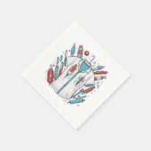 Healthcare Themed Napkins - Syringe & Vial Serviette (Ecke)