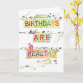 "Healthy" Birthday Card Karte (Gelbe Blume)