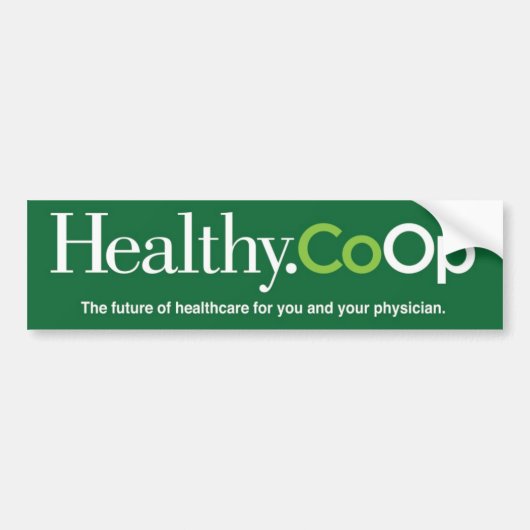 Healthy.Coop grüner Autoaufkleber (Vorne)