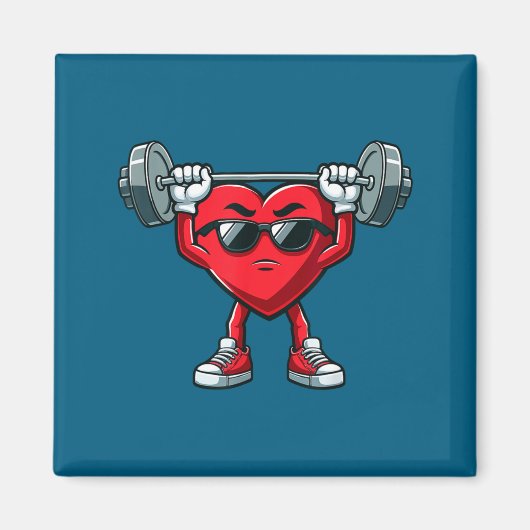 Healthy Heart Heart Disease Awareness Weightliftin Magnet (Vorne)