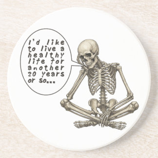 Healthy Life Can Wait Skeleton Getränkeuntersetzer