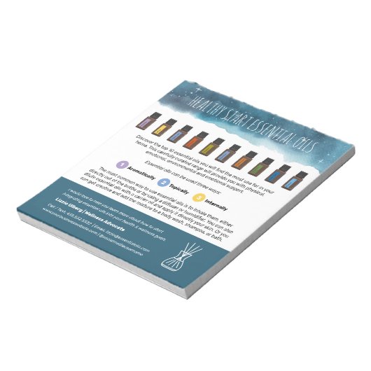 Healthy Start Top Ahtial Oils Business Handout Notizblock (Rotiert)