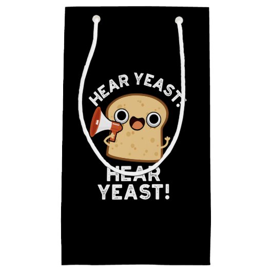 Hear Hear Hear Funny Brot Pun Dark BG Kleine Geschenktüte (Vorderseite)