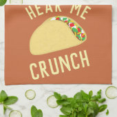 Hear  Me Crunch Taco Geschirrtuch (Gefaltet)