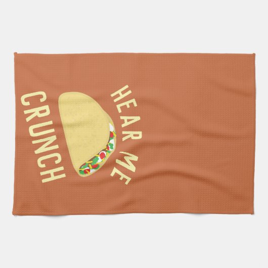 Hear  Me Crunch Taco Geschirrtuch (Horizontal)