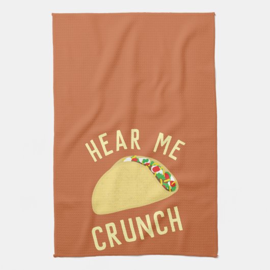 Hear  Me Crunch Taco Geschirrtuch (Vertikal)