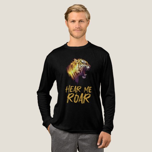 Hear Me Roar, Tiger Head Graphic Tri-Blend Shirt (Volle Vorderseite)