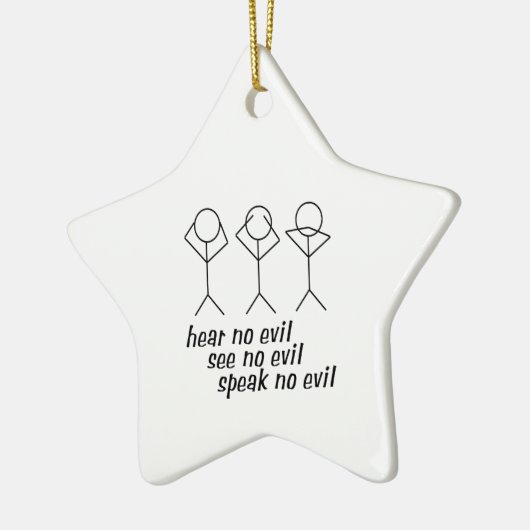 Hear No Evil Stick Figures Keramikornament (Links)
