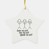Hear No Evil Stick Figures Keramikornament (Hinten)