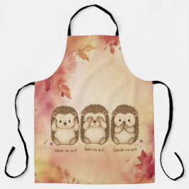 hear, see and speak no evil cute Hedgehogs Schürze