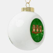 Hear, See, and Speak No Evil Owls Keramik Kugel-Ornament (Links)