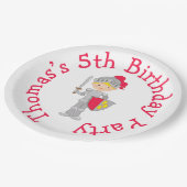 Hear Ye Blonde Niedlich Knight Pappteller (Schrägansicht)