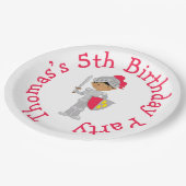 Hear Ye Blonde Niedlich Knight Pappteller (Schrägansicht)