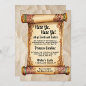 Hear Ye, Hear Ye! Medieval Royal Birthday Einladung (Vorne/Hinten)