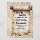 Hear Ye, Hear Ye! Medieval Royal Birthday Einladung (Vorne/Hinten)