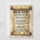 Hear Ye Medieval Renaissance Royal Birthday Einladung (Vorderseite)