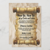 Hear Ye Medieval Renaissance Royal Birthday Einladung (Vorne/Hinten)