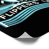 Heard Island Flippers Up Pinguin Funny Poster (Ecke)