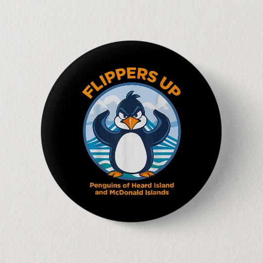 Heard Island Pinguin Protest gegen Tariff Flippe Button (Vorderseite)