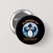 Heard Island Pinguin Protest gegen Tariff Flippe Button (Vorne & Hinten)
