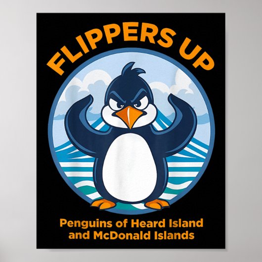 Heard Island Pinguin Protest gegen Tariff Flippe Poster (Vorne)
