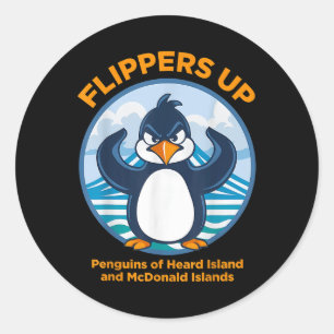 Heard Island Pinguin Protest gegen Tariff Flippe Runder Aufkleber