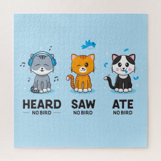 Heard Saw Ate No Bird Puzzle (20x20) (Vertikal)