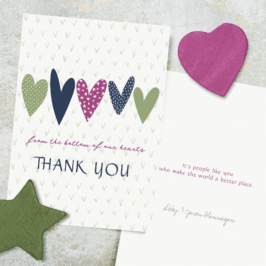 Hearfelt danke Card Navy Avocado