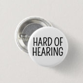 Hearing Einfache Schwarz-weiße Typografie Button (Vorne & Hinten)