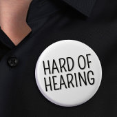 Hearing Einfache Schwarz-weiße Typografie Button