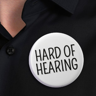 Hearing Einfache Schwarz-weiße Typografie Button